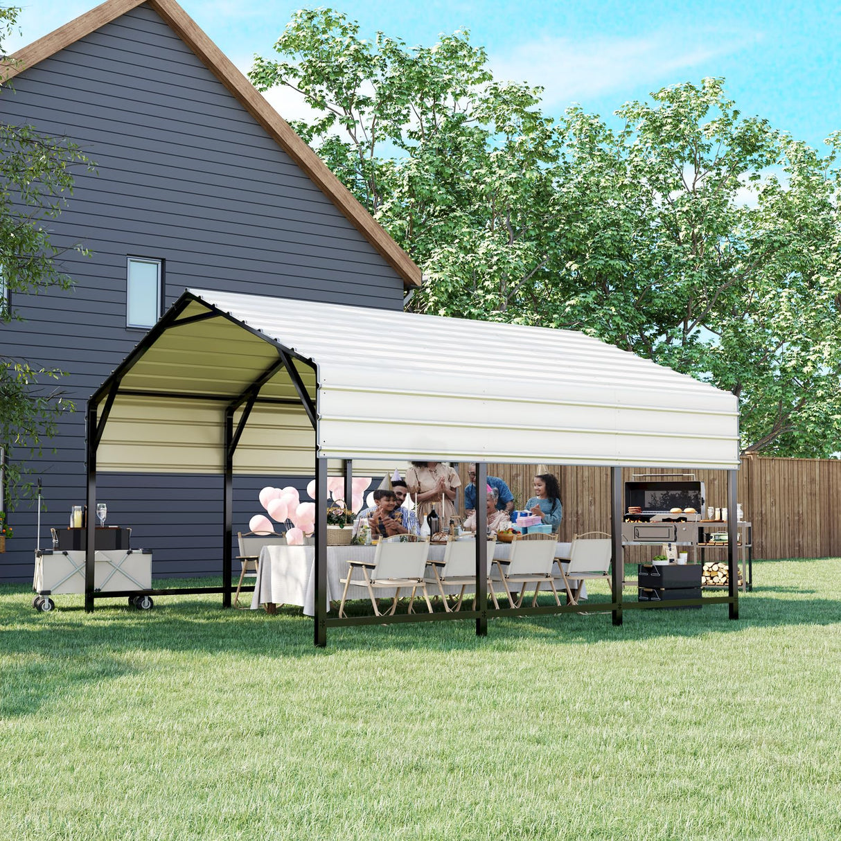 ADVANCE OUTDOOR Metal Roof Carport Kits 10x15 ft Heavy Duty Steel Car Canopy Hard Top Garage ADVANCE OUTDOOR