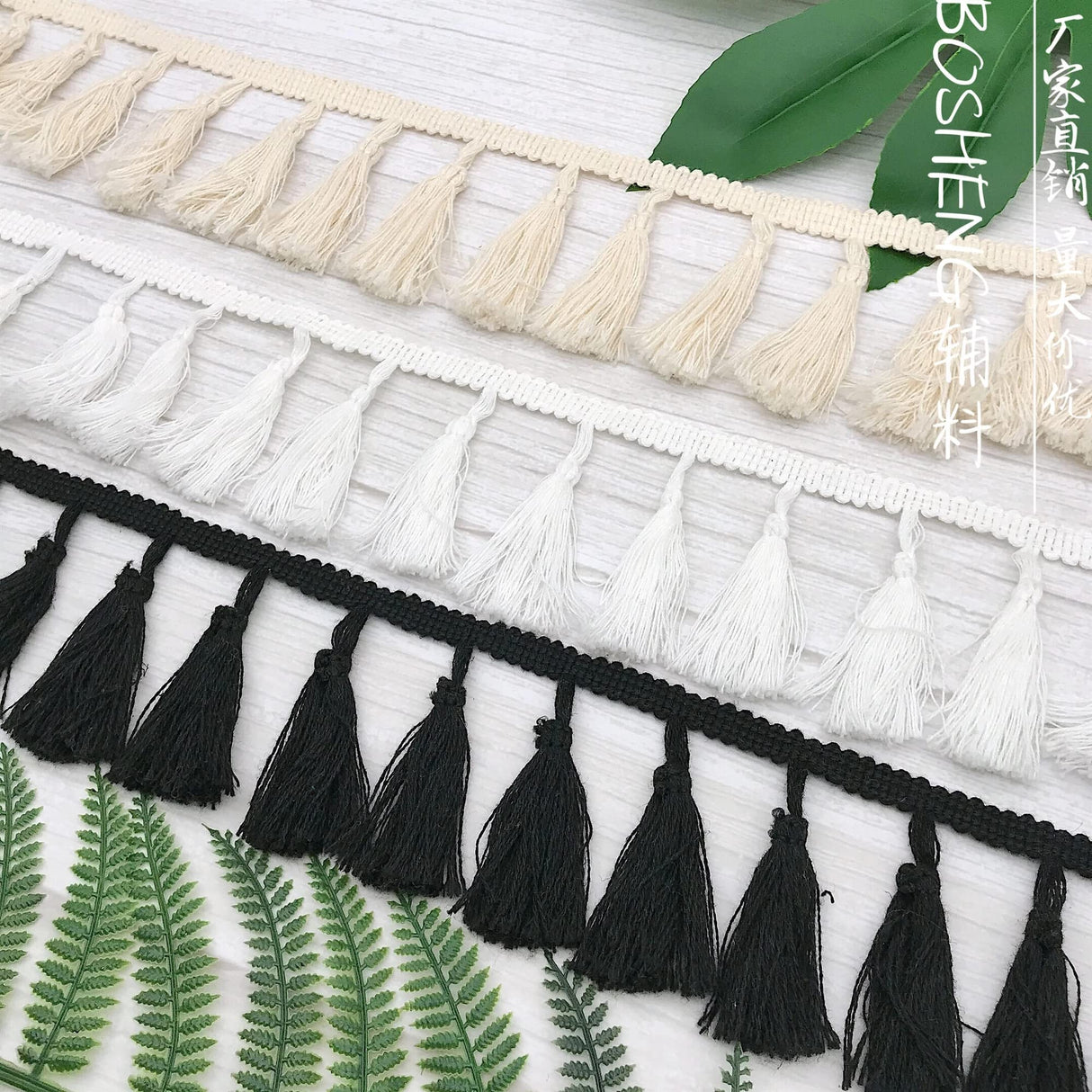 Yulakes 5 Yards Cotton Curtain Fringe Trim Quality Tassel Trimming Lace Fabric Ribbon Sewing Pom Trim Tassel Pompoms Trim Ball Fringe Embroidery Garment Fabric Handmade Accessory 7CM Wide (White) Yulakes