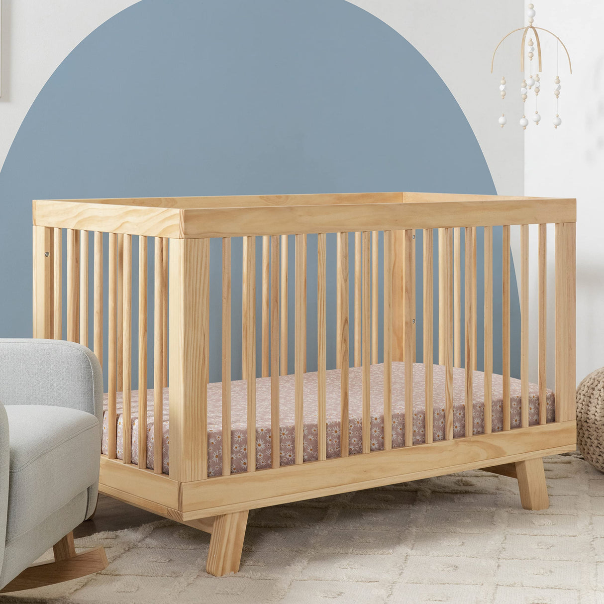 Babyletto Hudson 3-in-1 Convertible Baby Crib with Toddler Bed & Daybed Conversion - Easy to Assemble - GREENGUARD Gold Certified w/ 4 Adjustable Mattress Heights - Natural babyletto