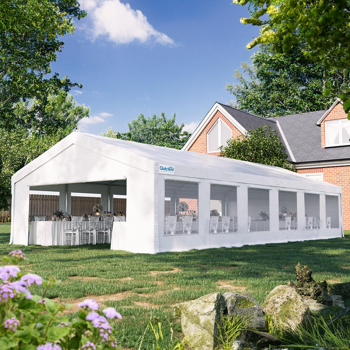 Quictent 20'x40' Heavy Duty Party Tent with Roll-up Ventilated Mesh Windows, Outdoor Event Shelter for Parties Wedding Carports Canopy BBQ Quictent