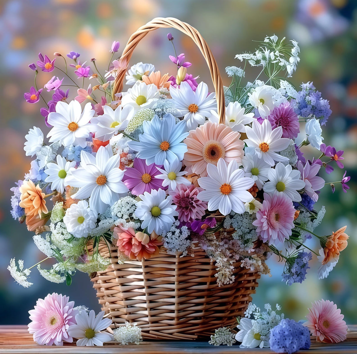 BYGFHLYW 5D Diamond Painting Kits for Adults, Daisy Flower Diamond Art Kits for Adults Beginner, DIY Full Drill Diamond Dot Gem Painting for Home Wall Decor 13.7x13.7inch BYGFHLYW