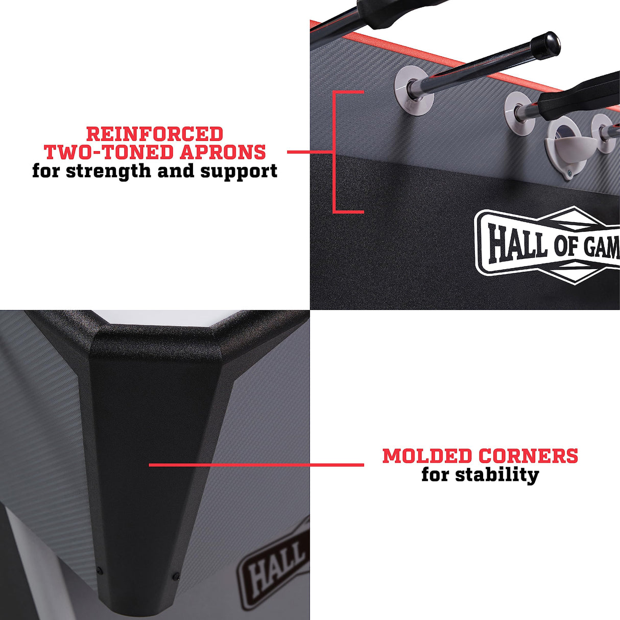 Hall of Games 56” Arcade Foosball Gaming Table Competition Size, Durable and Stylish with Tabletop Sports Soccer Balls, Perfect for Family Game Rooms Hall of Games