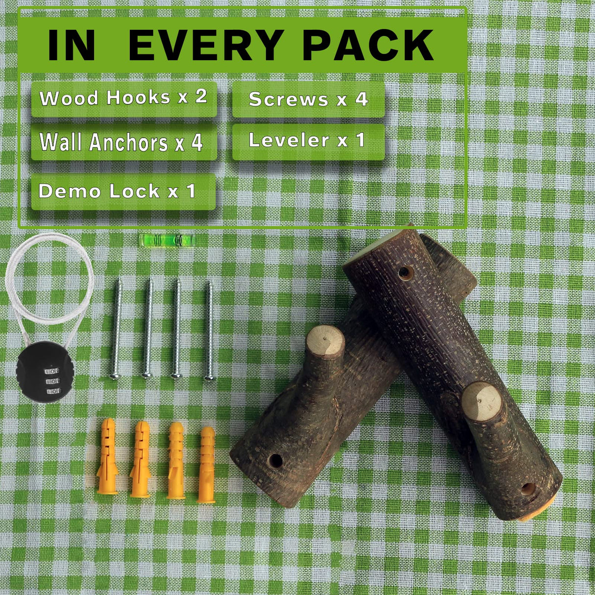 FIREHOOK Wooden Gun Rack with Lock Hole, Gun Wall Mount for Rifles, Shotguns, Gun Racks for Wall with Wider Space, Natural Hardwood Gun Hooks for Bows Rifle,Gun Rack Wall Mount for Storage Display FIREHOOK