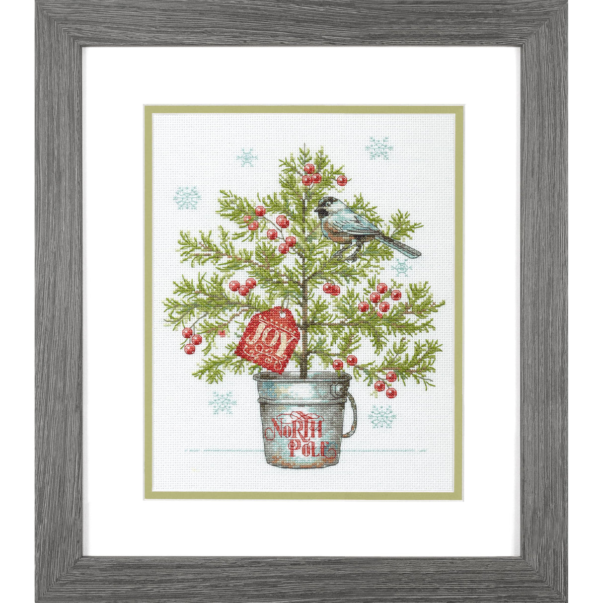 Dimensions 70-09624 Christmas Tree Holiday Counted Cross Stitch Kit, 8" x 10", 16 Cnt. White Aida, 4 Pieces Dimensions