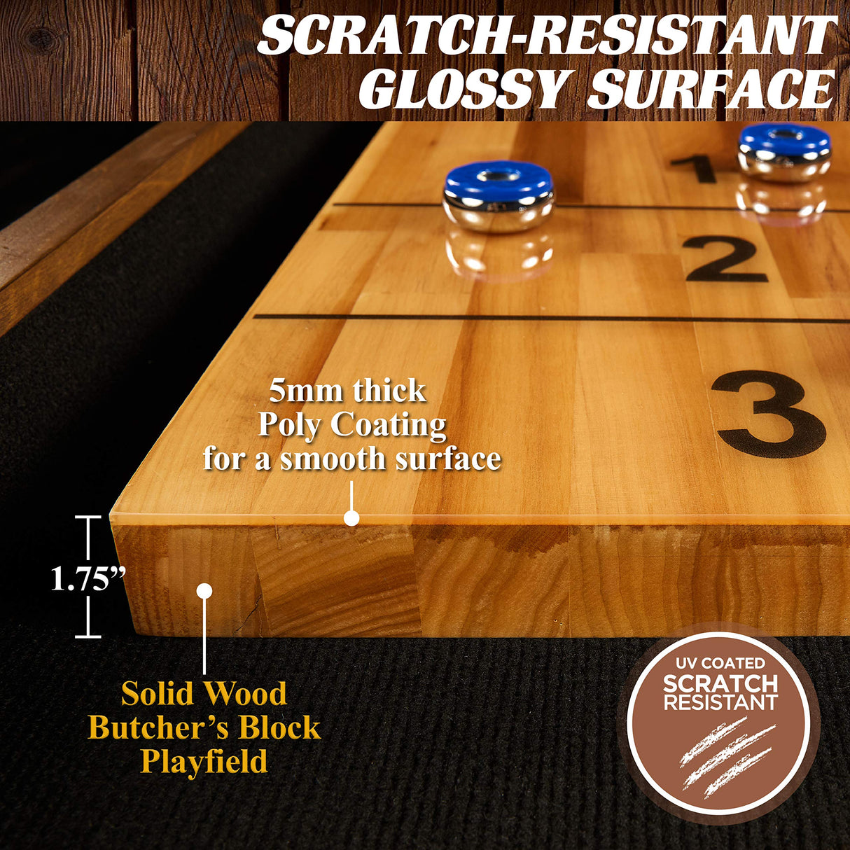Barrington Billiards 12' Urban Clyborne Shuffleboard Table With Scratch-Resistant Playfield and 8 Puck Set Barrington Billiards