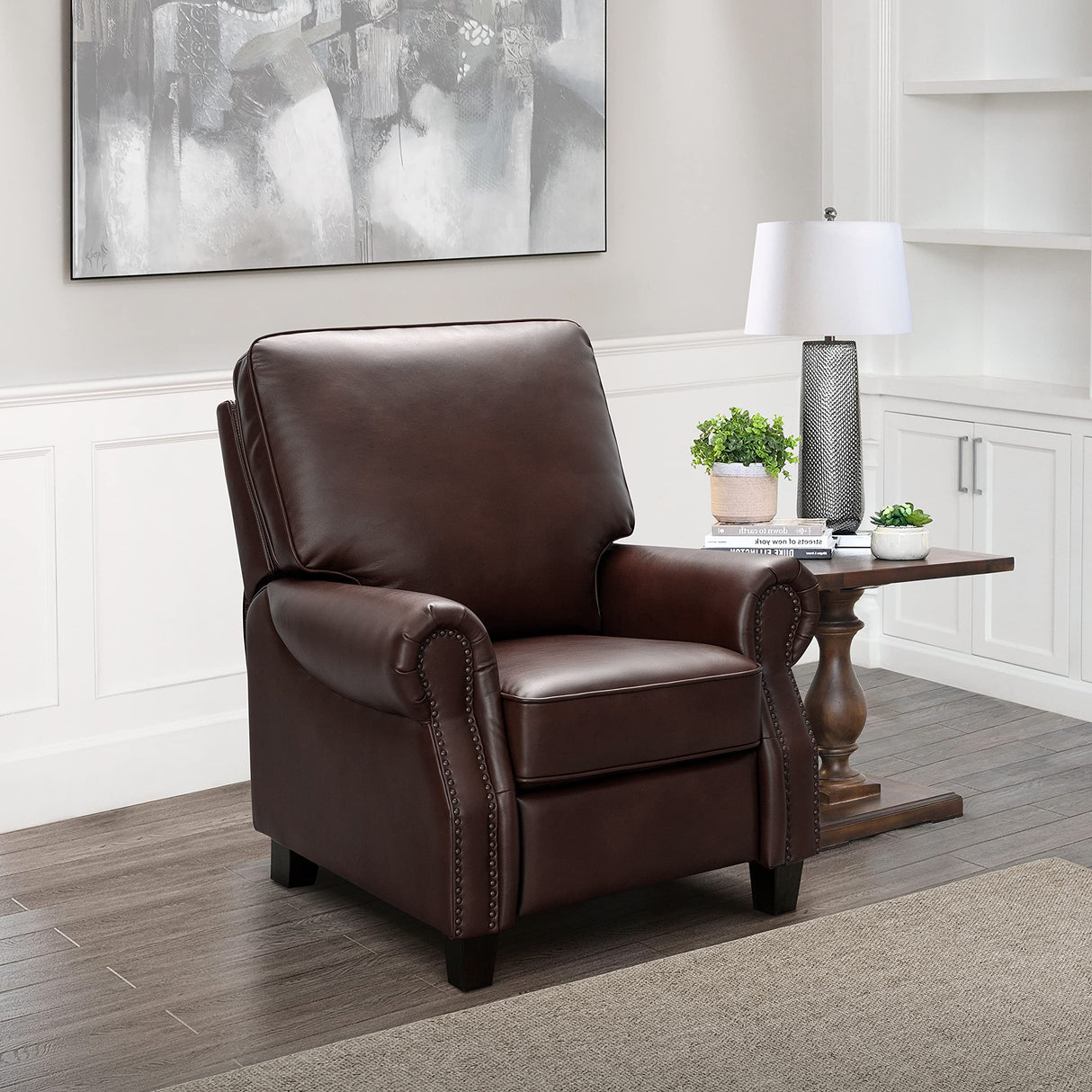 Abbyson Living Traditional Leather Pushback Recliner, Red Abbyson Living