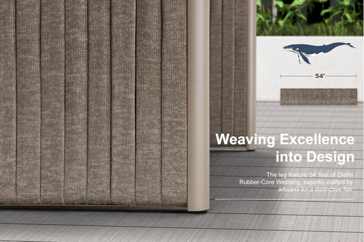 PURPLE LEAF Patio Dining Set 9 Pieces Luxury Modern Conversation Set Aluminum Large Rectangle Dining Table and Chairs with Olefin Cushion Outdoor Furniture Set for Garden Porch Deck Backyard PURPLE LEAF