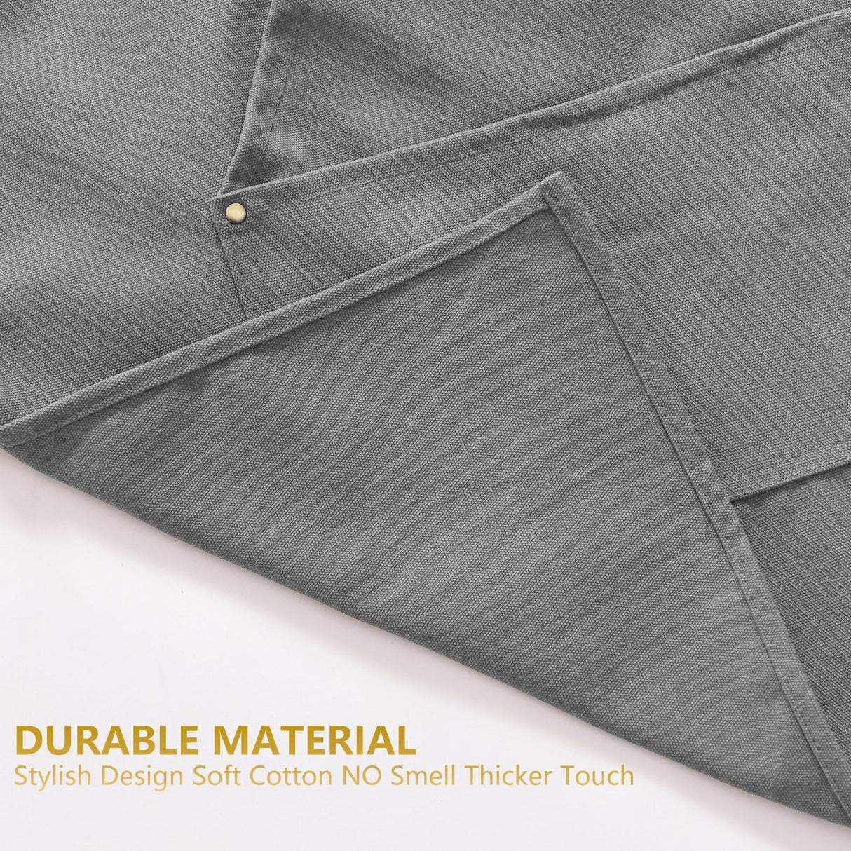 Aoomzoon Canvas Aprons for Men Chef Apron, Work Apron with Large Pockets - Durable 16oz Heavy Duty Cross Back, BBQ, Cooking (Gray, 1 Pack) Aoomzoon