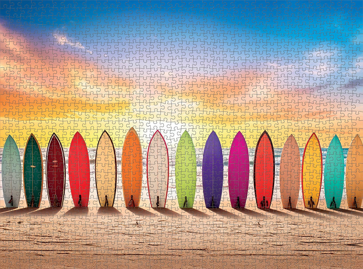 Cross & Glory - Sunrise Surf - 1000 Piece Jigsaw Puzzle for Adults | Vibrant Beach Scene Artwork | Unique Gift Idea Cross & Glory