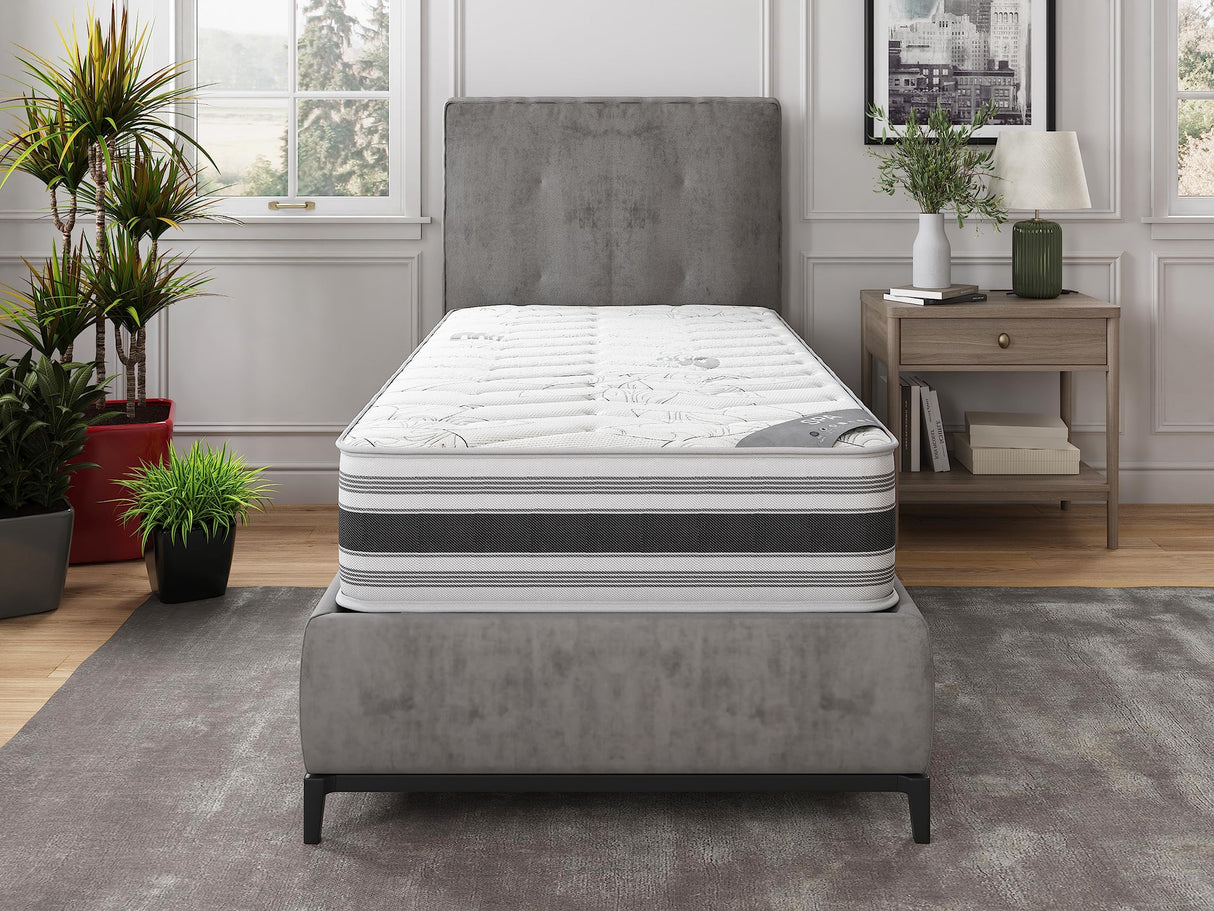 Ottomanson 12" Twin Mattress in a Box Made in USA, Firm Mattress, Hybrid Mattress Cool Improved Airflow with Edge to Edge Pocket Coil, Bed in A Box, Ottopedic Ottomanson