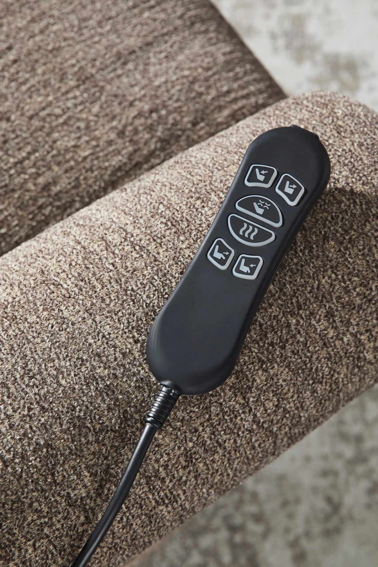 Signature Design by Ashley Aureta Classic Stain Resistant Power Lift Recliner with Side Pocket, Heat and Massage, Dark Brown Signature Design by Ashley