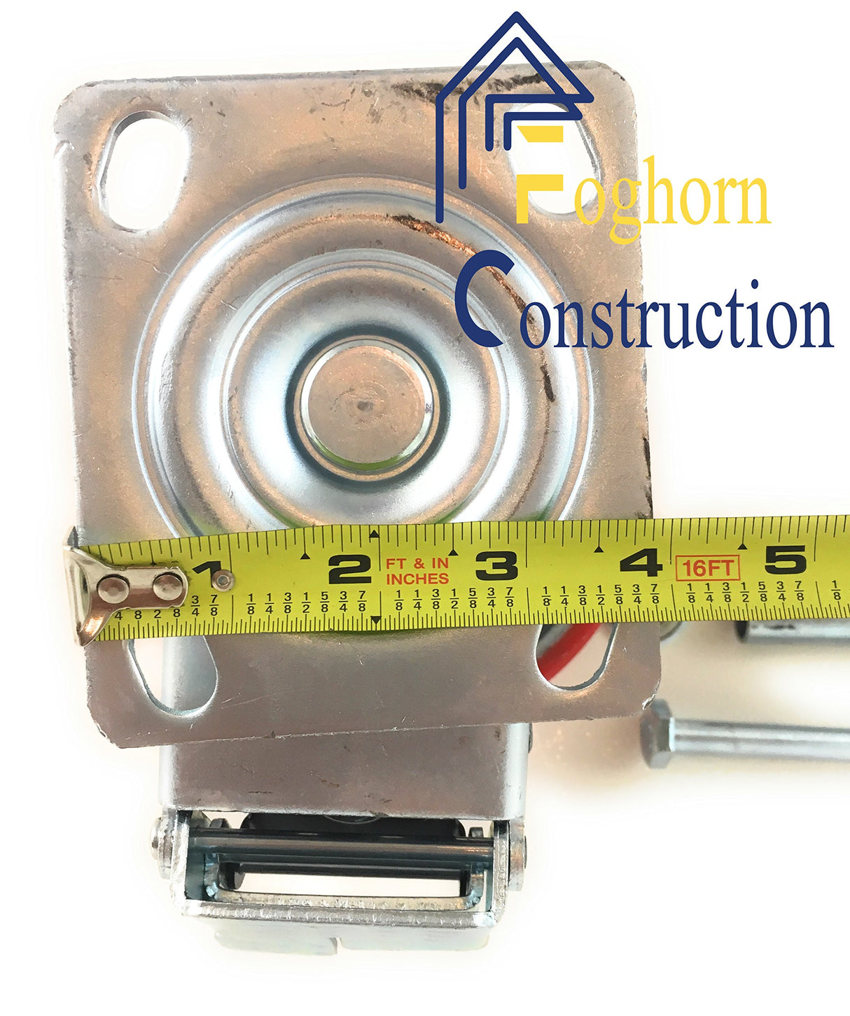 6 Inch - 6" X 2" Industrial Casters - 2 Fixed and 2 Swivel Caster Wheels with Brakes - Cast Iron Plate Casters Set of 4 Heavy Duty - 3500 lb Capacity - Foghorn Construction Foghorn Construction