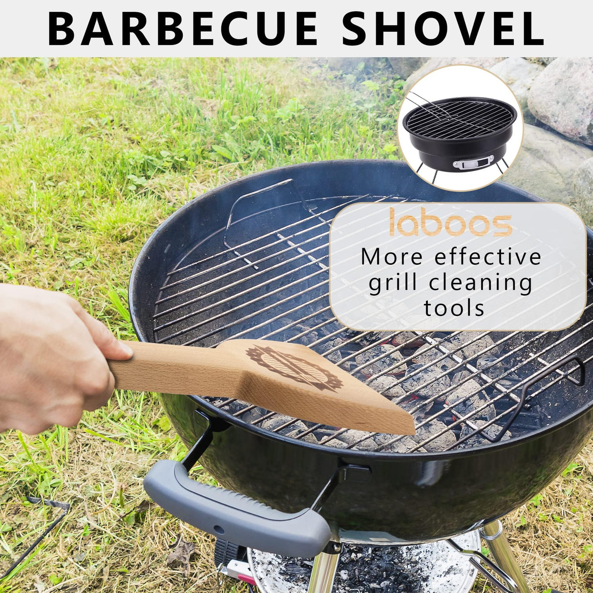 BBQ Bamboo Wooden Grill Scraper, for Griddle and Grills, Cleans Top and Between, Fit to Traeger Grill laboos