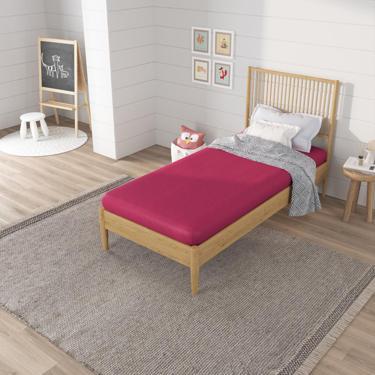 NapQueen 5 Inch Twin Memory Foam Mattress, Medium Feel, CertiPUR-US Certified, Bed in a Box, Breathable Soft Fabric Cover, Pink NapQueen