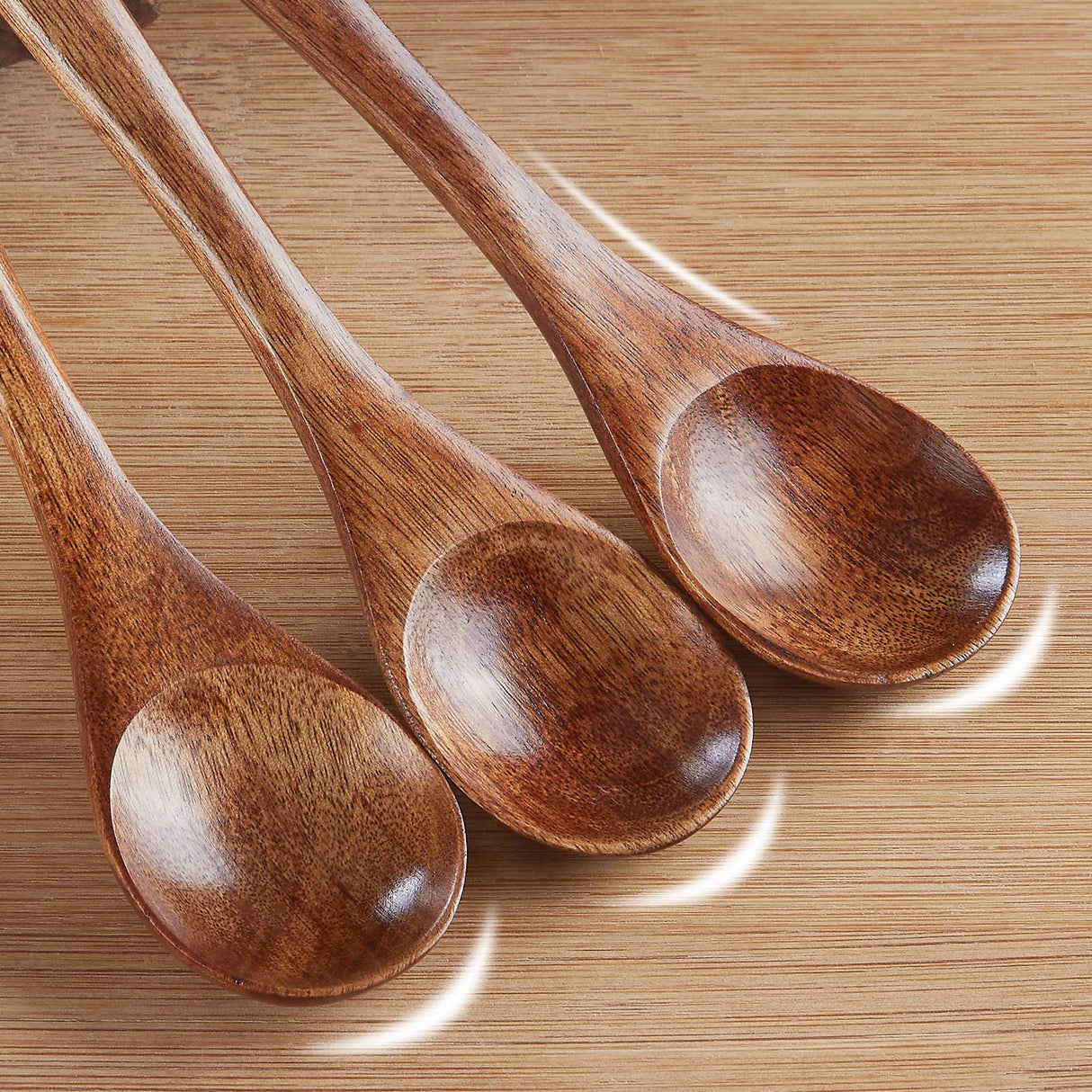 Sevensun Small Wooden Teaspoon, 6pcs Serving Wooden Utensils For Cooking, Condiments, Honey, Spoons For Daily Use sevensun