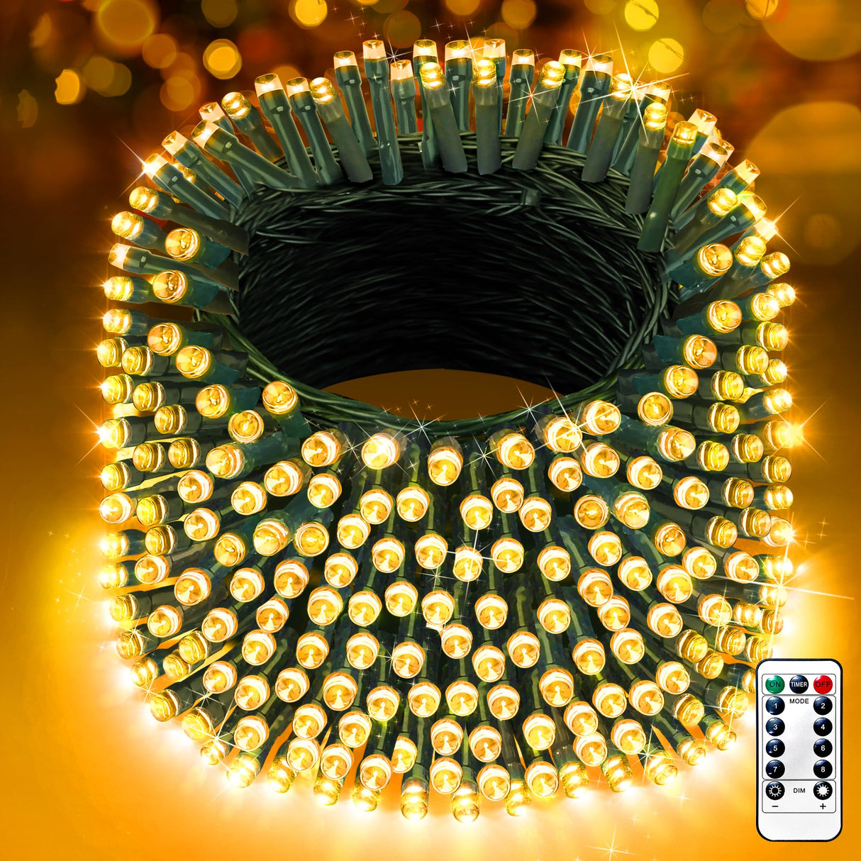 XURISEN 403FT Christmas Lights, 1000 LED Super Long String Lights 8 Modes & Memory Timer Plug in Twinkle Fairy Lights Decor for Home Xmas Party Wedding XURISEN