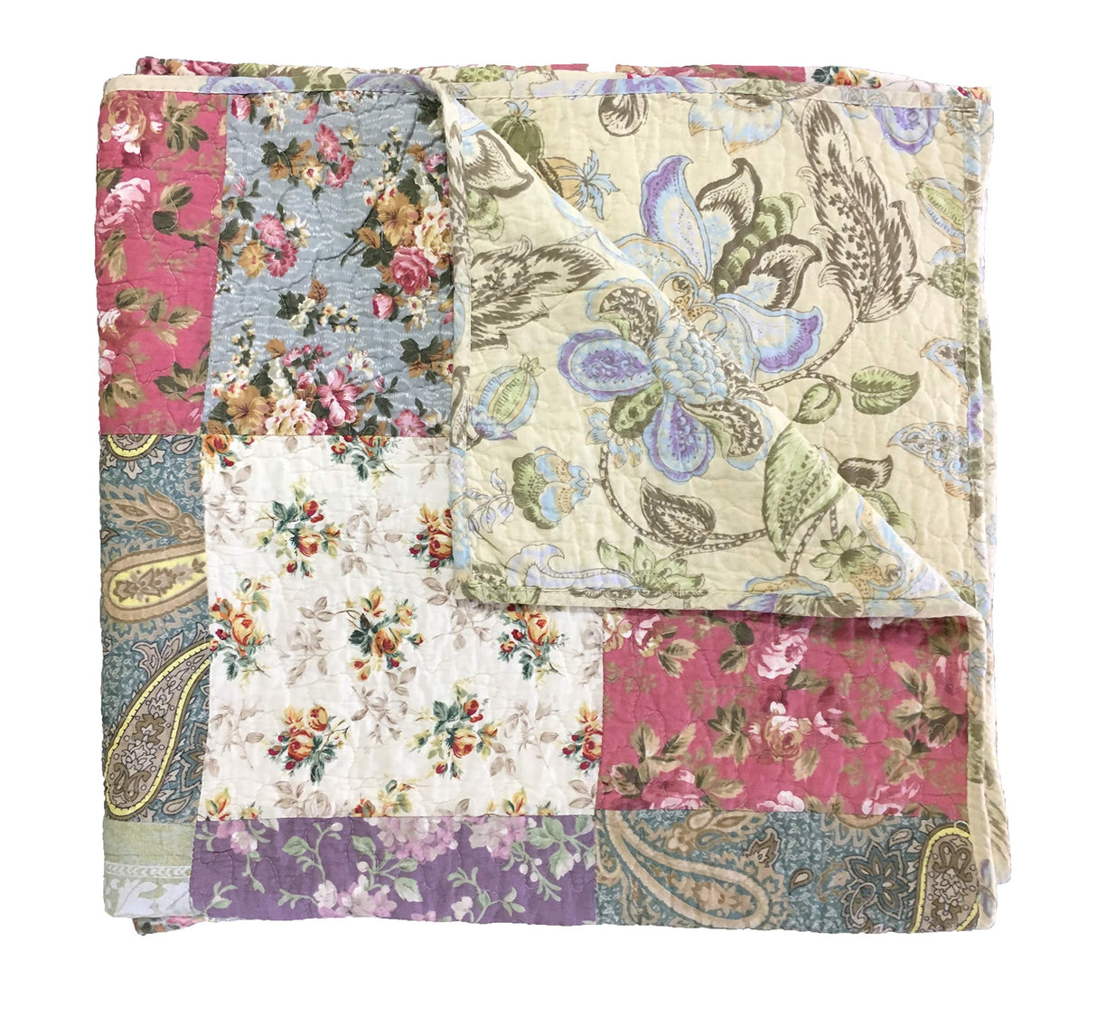 Greenland Home Blooming Prairie Quilted Patchwork Throw Greenland Home Fashions