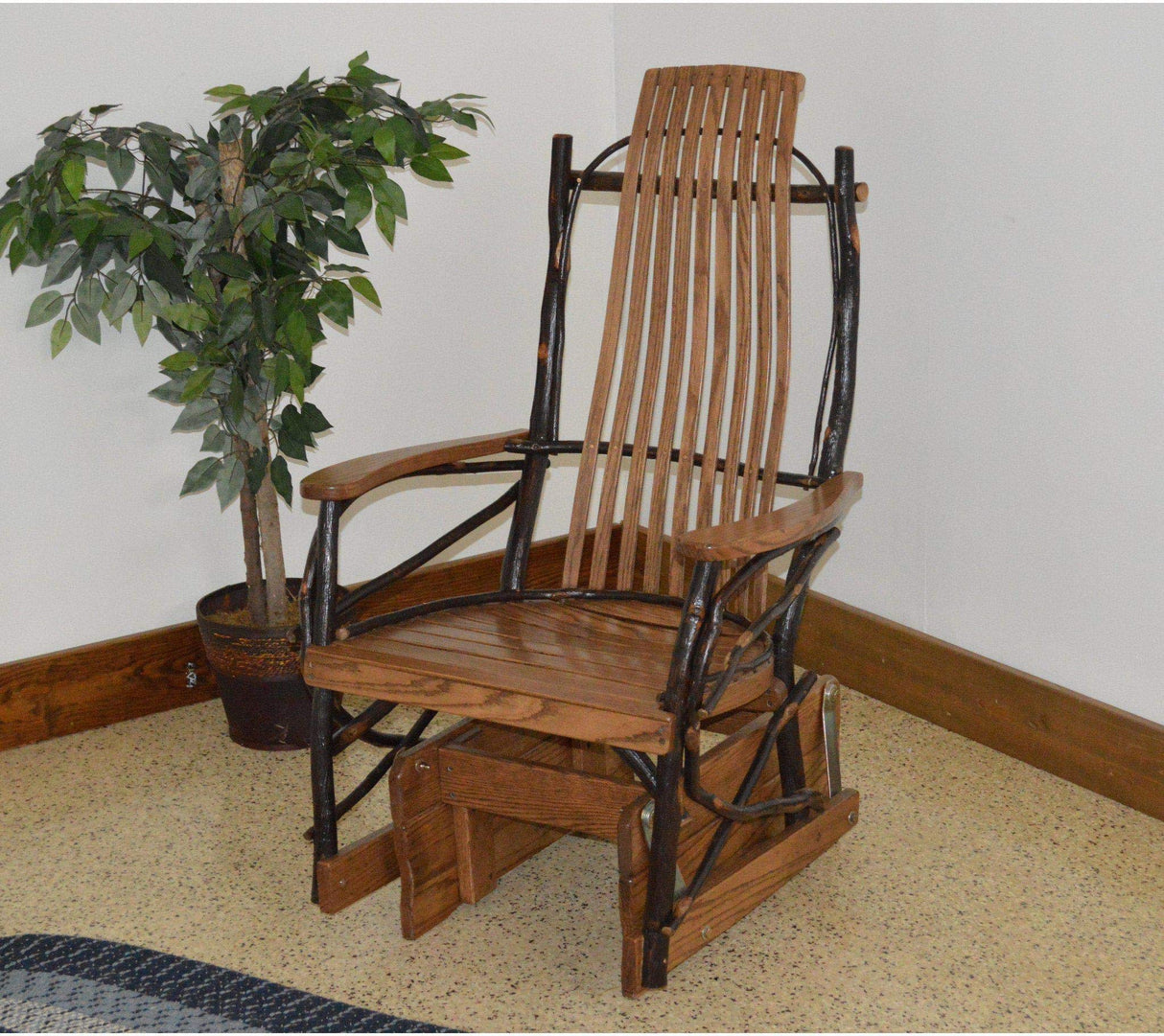 A & L Furniture Co. Amish Bentwood Hickory Glider Rocker - Lead TIME to Ship 6 Weeks A&L Furniture Company