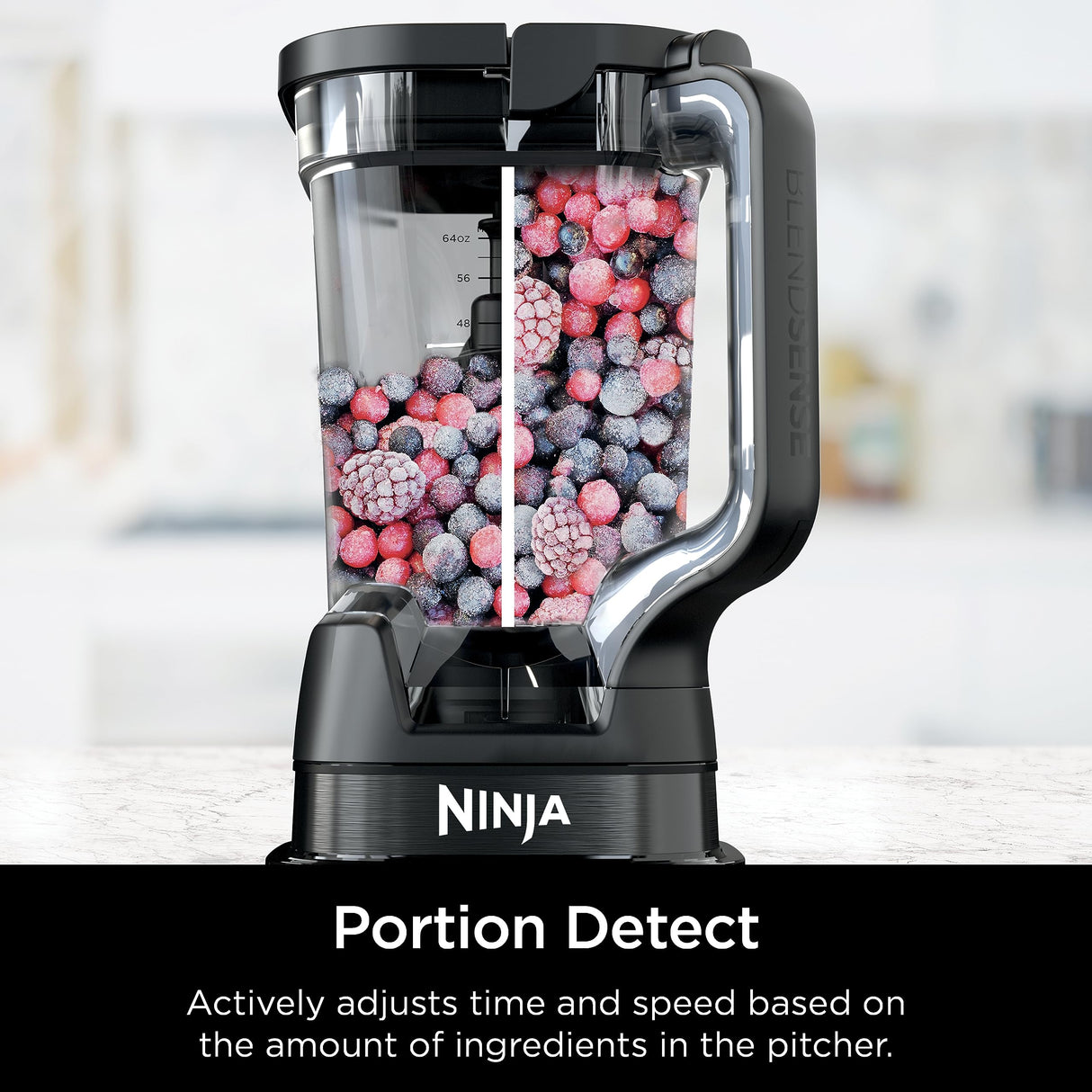 Ninja TB401 Detect Kitchen System Power Blender + Processor Pro, BlendSense Technology, Blender, Chopping & Smoothies, 1800 Peak Watts, 72 oz. Pitcher, 64 oz. Food Processor, 24 oz. To-Go Cup, Black Ninja