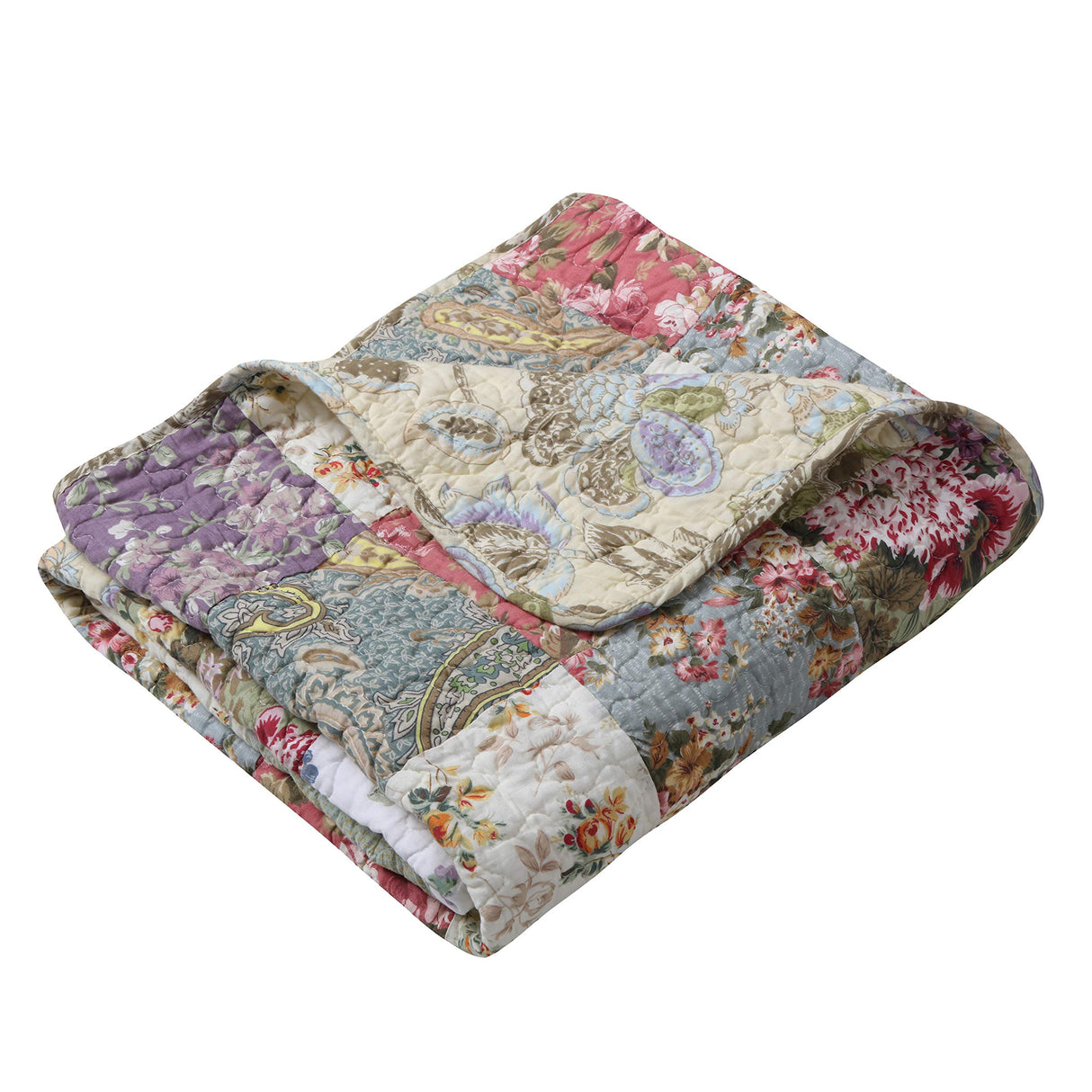 Greenland Home Blooming Prairie Quilted Patchwork Throw Greenland Home Fashions
