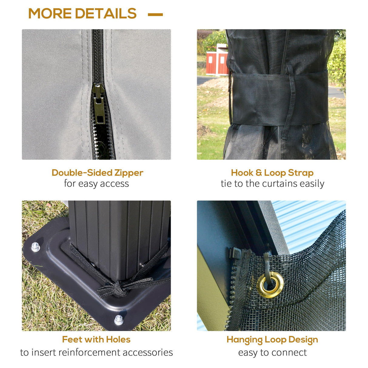 Outsunny 10' x 10' Hardtop Gazebo Canopy with Polycarbonate Roof, Aluminum Frame, Permanent Pavilion Outdoor Gazebo with Netting, for Patio, Garden, Backyard, Deck, Lawn, Gray Outsunny