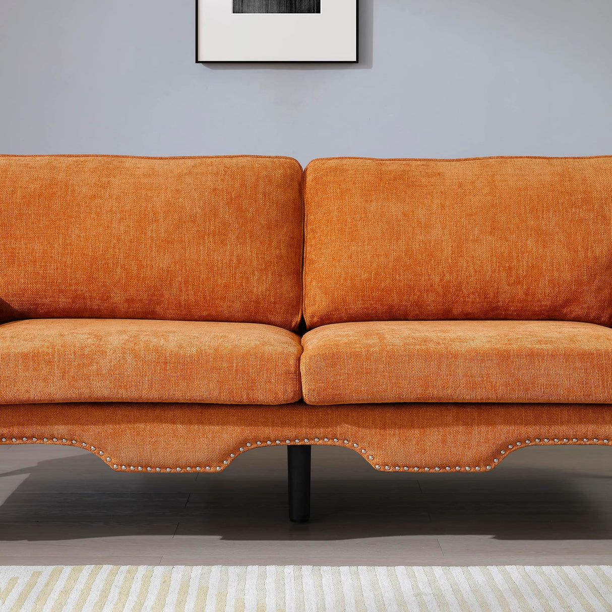 KEIKI 2 Piece Sectional Sofa Set, 3 Seat Sofa Couch and Loveseat Sets, Modular Sectional Sofas with Movable Pillows for Living Room Bedroom Office Apartment, Orange KEIKI