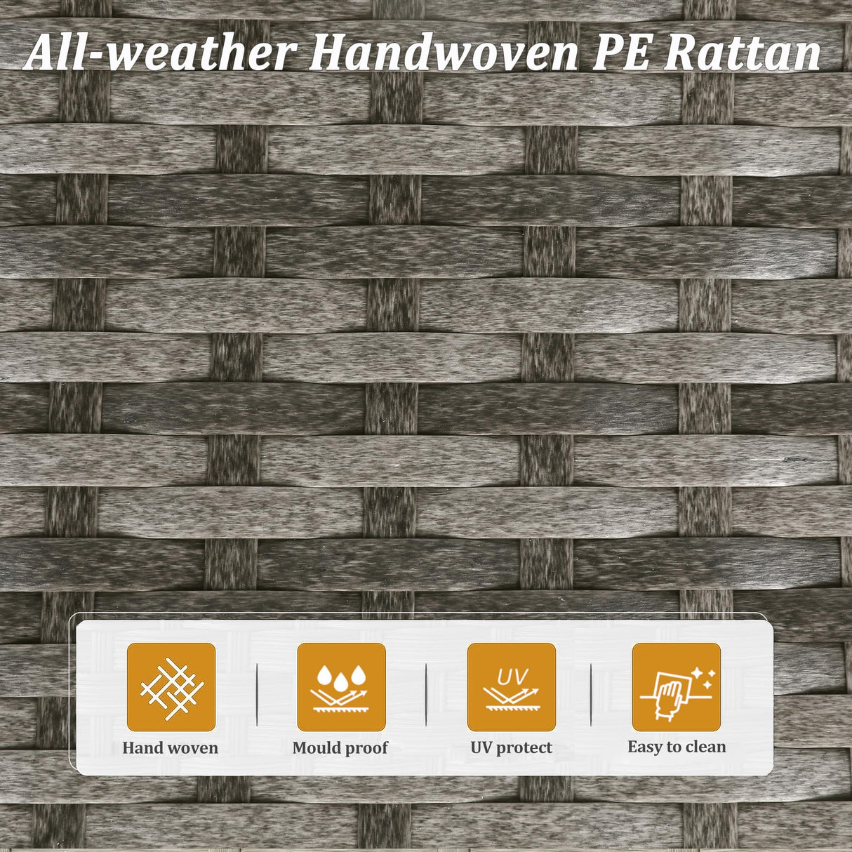 7-Piece Modular Patio Furniture Set, Wicker Outdoor Sectional Sofa with Cushions and Coffee Table, All Weather Patio Conversation Sets for Porch Balcony Backyard, Dark Blue Kiss the Water