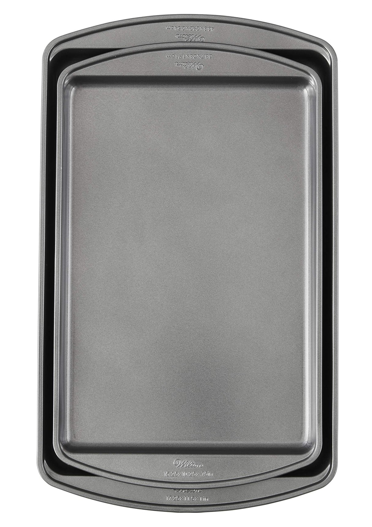 Wilton Perfect Results Premium Non-Stick Bakeware Cookie Baking Sheets Set, 2-Piece, Steel Wilton