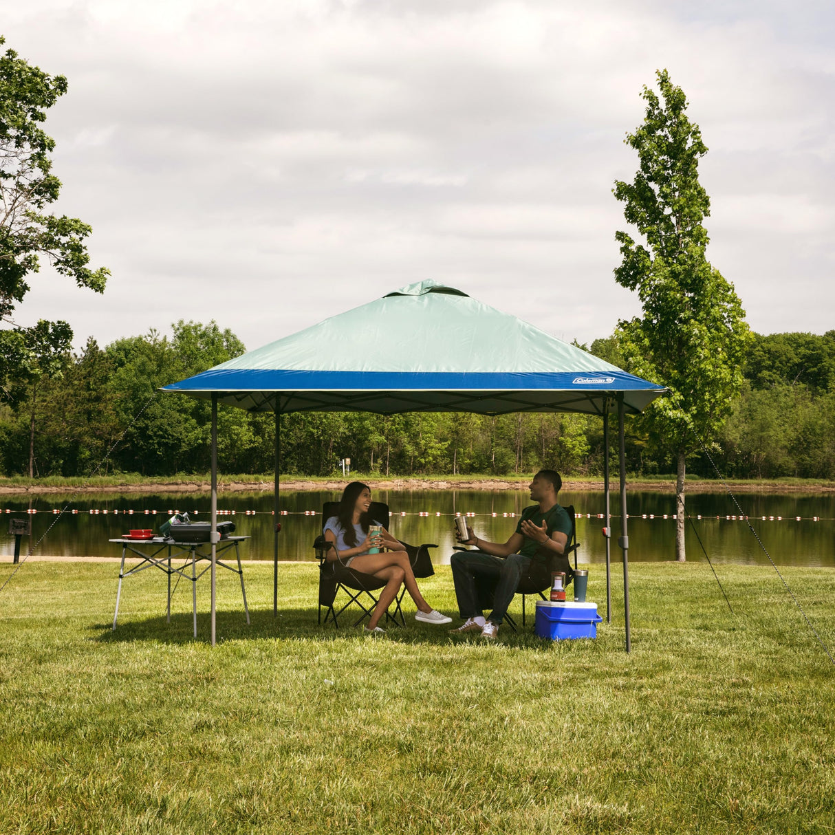 Coleman Oasis Instant Pop-Up Canopy Tent with Side Wall Attachment, 10x10ft Portable Shelter with Simple Setup & Takedown, Wheeled Carry Bag Included Coleman