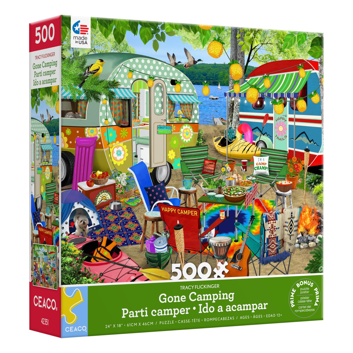 Ceaco - Tracy Flickinger - Gone Camping - 500 Piece Jigsaw Puzzle Ceaco