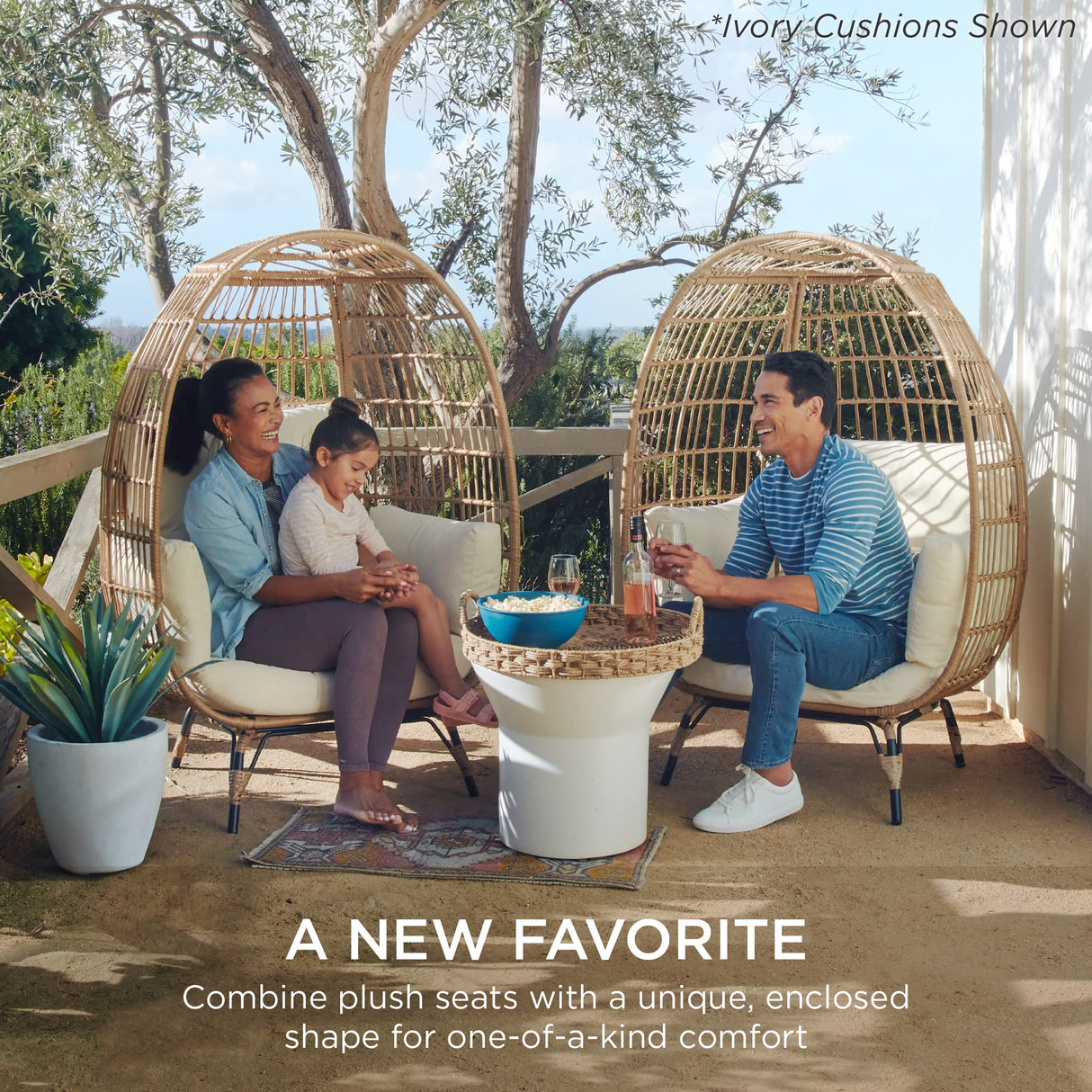 Best Choice Products Wicker Egg Chair, Oversized Indoor Outdoor Lounger for Patio, Backyard, Living Room w/ 4 Cushions, Steel Frame, 440lb Capacity - Black Best Choice Products