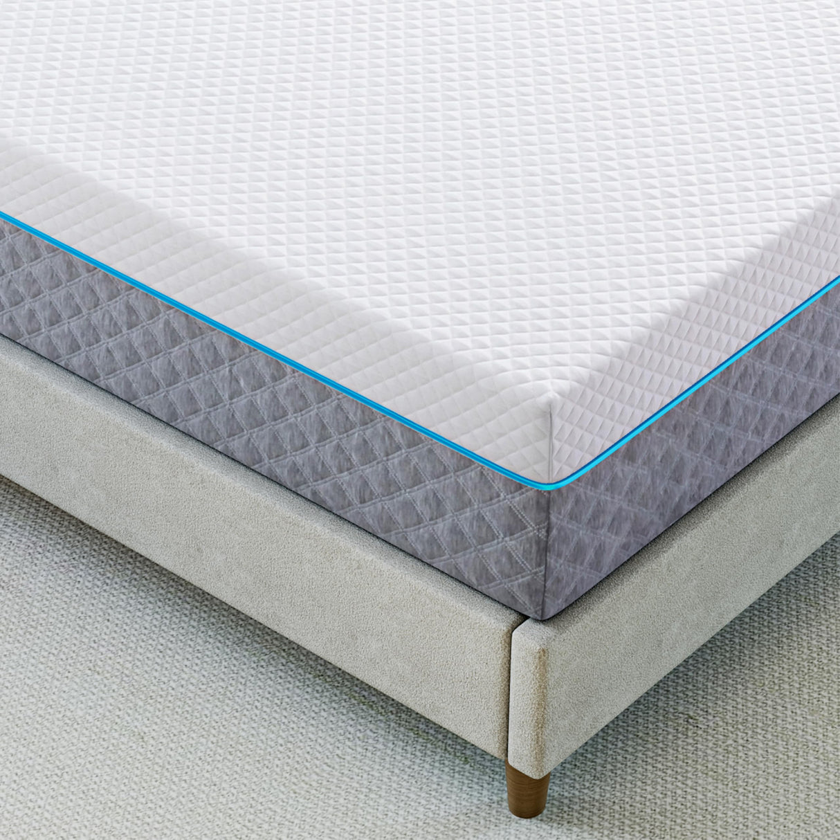 EGOHOME Full Mattress 14 Inch, Charcoal Gel Memory Foam Mattress Bed in a Box, Back Pain Relief Mattress Made in USA, Medium Firm Mattress, CertiPUR-US Certified,54”x75”x14”, White EGOHOME