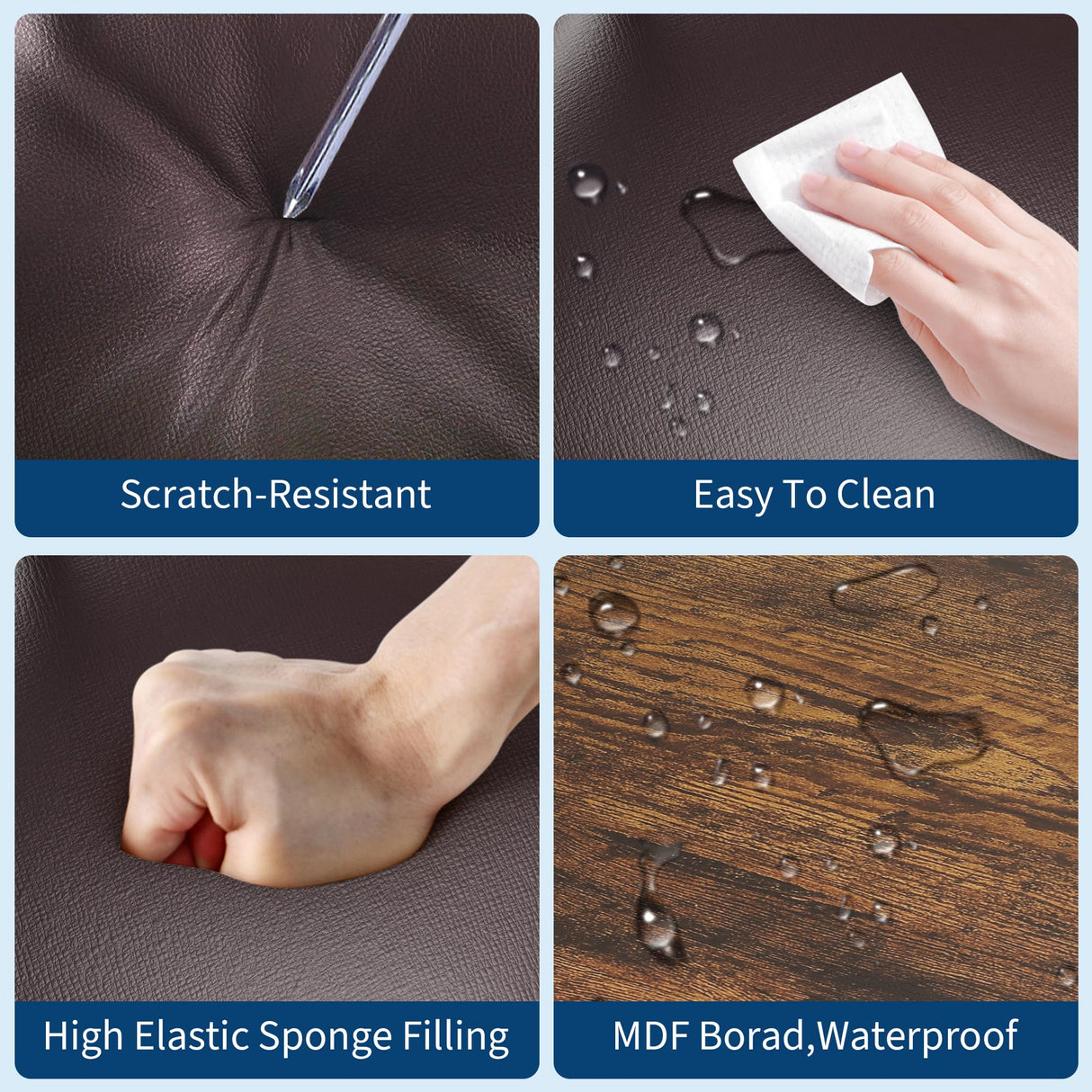 IDEALHOUSE Dining Table Set for 4 w/Footrest & Corner Protector, 5-Piece Kitchen Table Set with Counter Height Table & 4 Upholstered Bar Stools, for Kitchen Room, Apartment, Pub,Retro Brown IDEALHOUSE