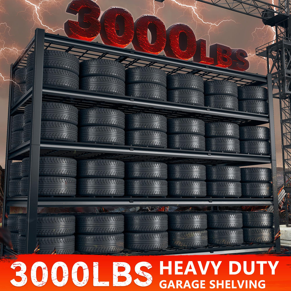 REIBII 60" W Garage Shelving 3000LBS Heavy Duty Storage Shelves Adjustable 5 Tier Metal Shelving Unit for Storage Rack Garage Storage Shelves Industrial Shelf Utility Rack,72" H x 60" W x 24" D REIBII