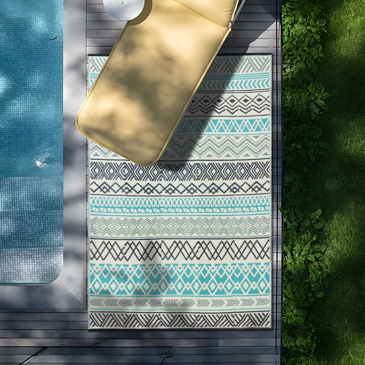 BMCH Outdoor Rugs, Outdoor Plastic Straw Rug, Reversible Waterproof Carpet for Camping, Poolside, Garden, BBQ Area, Gazebo Flooring, RV Park & Beach, Bohemian Style, 6x9 BMCH