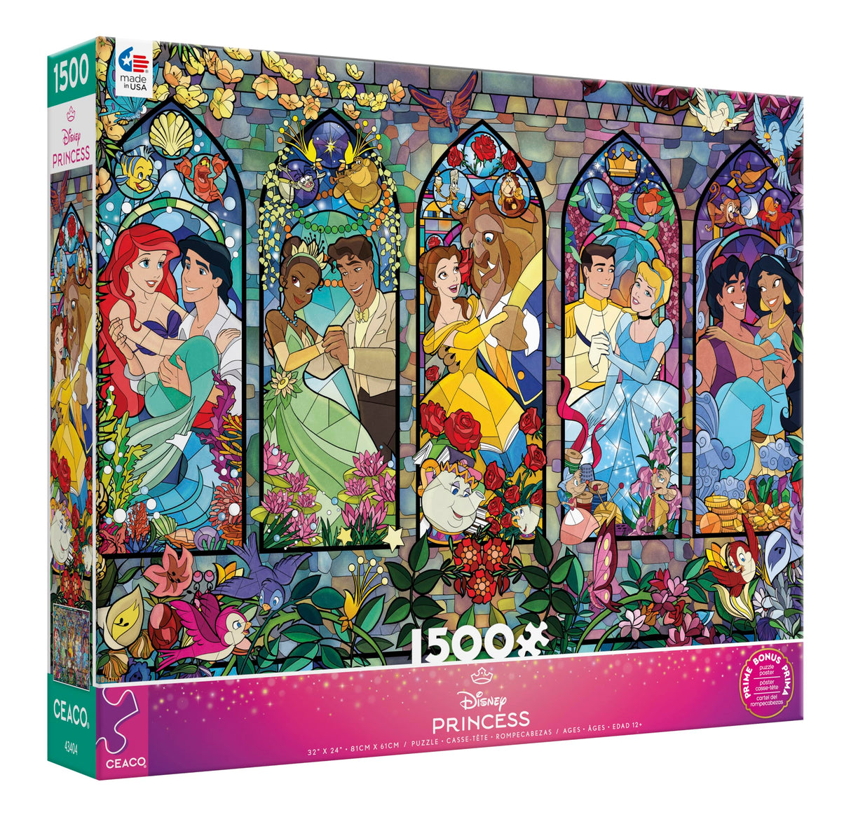 Ceaco - Disney - Princess Castle Royal Windows - 1500 Piece Jigsaw Puzzle Ceaco