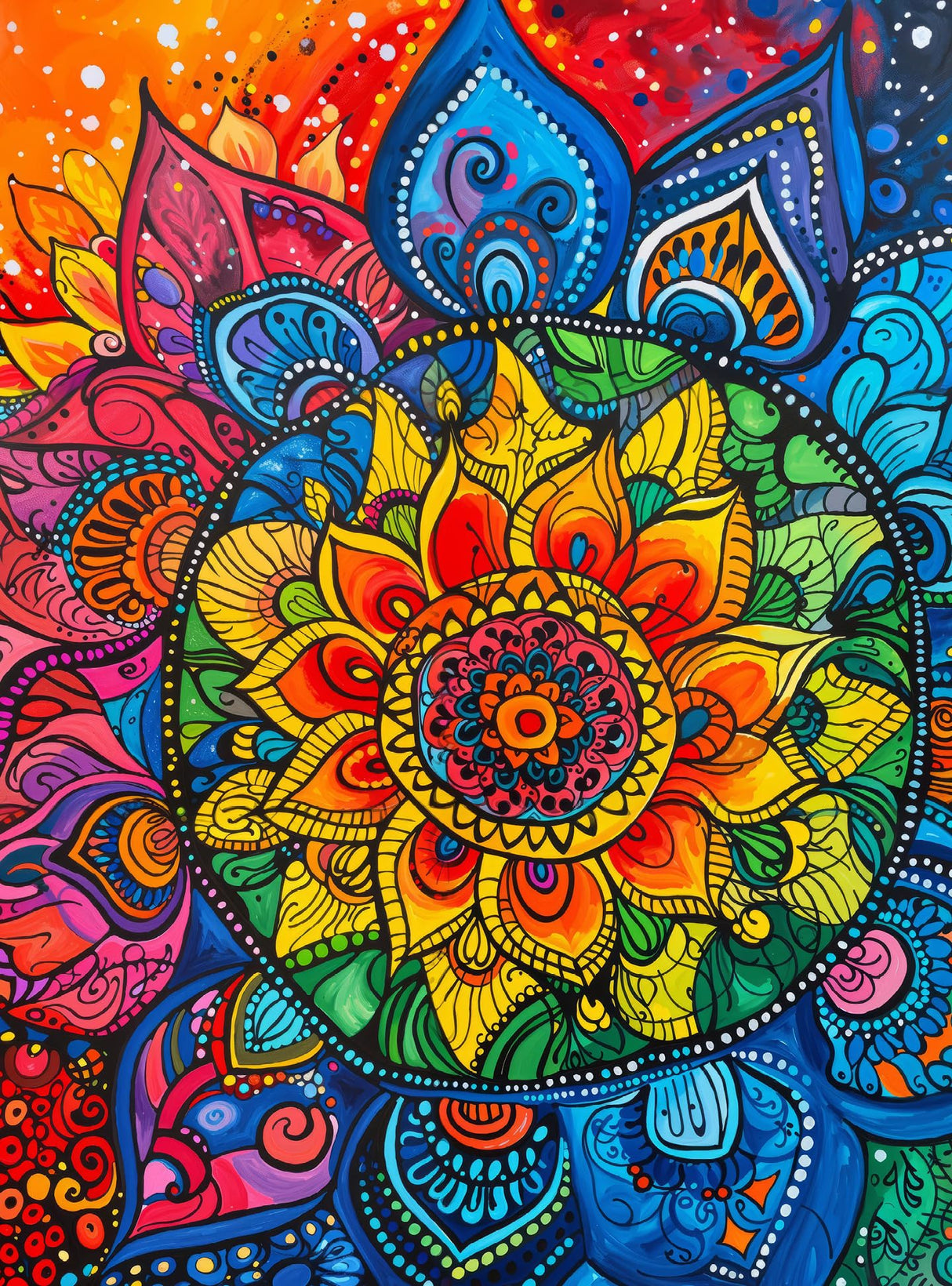 Cross & Glory - Rainbow Mandala Mirage - 1000 Piece Jigsaw Puzzle for Adults | Mesmerizing Colorful Design | Premium Quality | 20x27 Inches | Perfect for Family Fun Cross & Glory