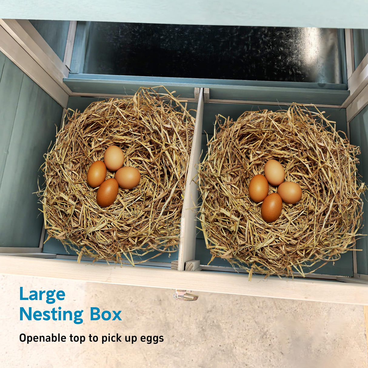 Large Wood Chicken Coop for 2-6 Chickens, 122" Chicken Coop with Nest Box, Removable Tray & UV Resistant Roof, Outdoor Hen House with Sliding Door and Ramp Mochalight