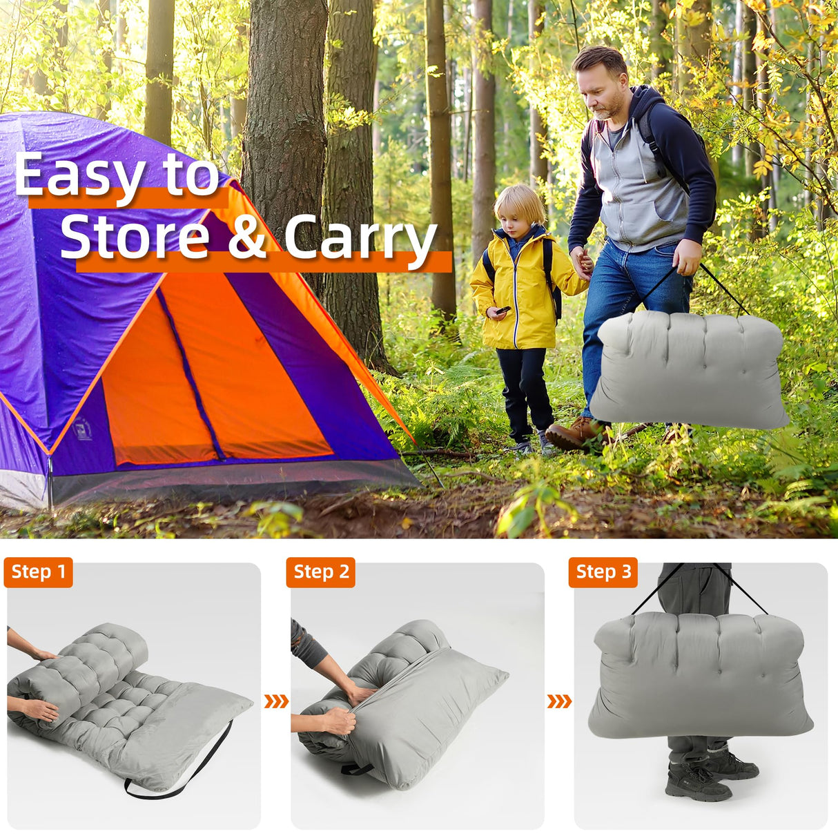 Fragess Portable Camping Cot, 600LBS Max Load, Extra Wide with Thick Mattress, Folding Cot for Outdoor Camping/Office, Home Nap (Grey) Fragess