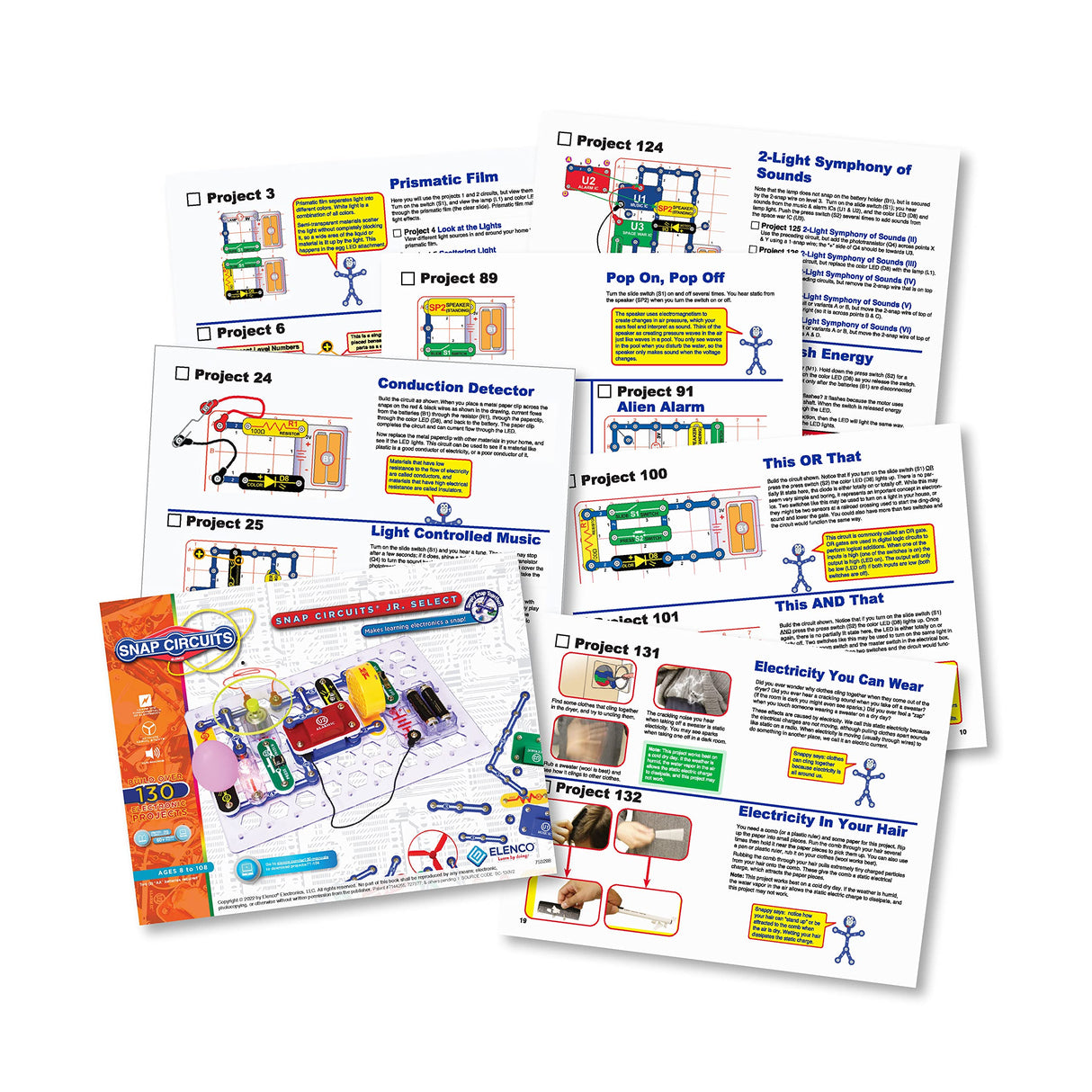 Snap Circuits Jr. Select SC-130 Electronics Exploration Kit | Over 130 Projects | Full Color Project Manual | 30+ Parts | STEM Educational Toys for Kids 8+ Snap Circuits