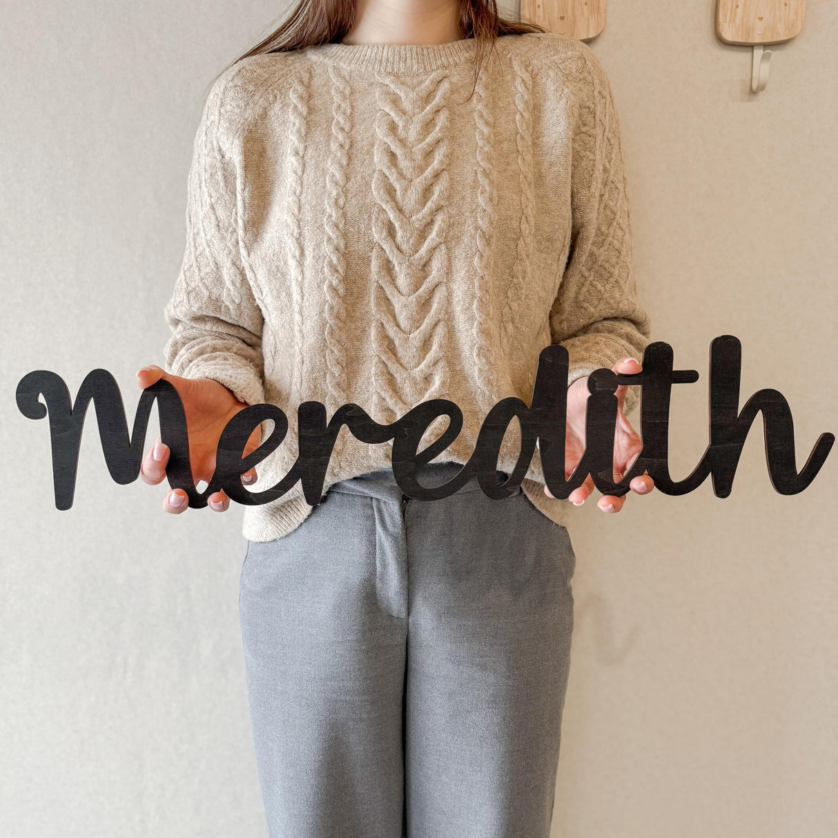 Name Sign for Nursery Wooden Name Plaque Baby Girl Wall Decor Boys Room Nameplate Birthday Laser Cut Letters Sign Grib Newborn Gift Pabawa