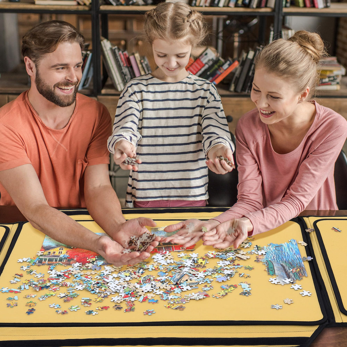 KROFEM 1500 Pieces Jigsaw Puzzle Board, Portable Puzzle Mat with Non-Slip Surface, Sorting Trays, Puzzle Keeper Puzzle Caddy, Jigsaw Puzzle Table Board KROFEM