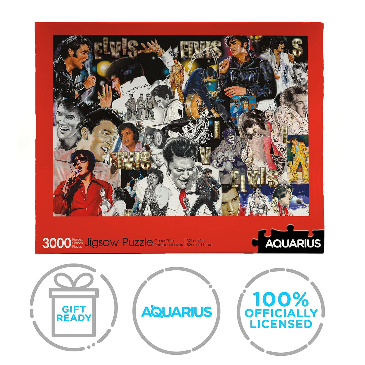 Aquarius Elvis Puzzle (3000 Piece Jigsaw Puzzle) - Officially Licensed Elvis Presley Merchandise & Collectibles - Glare Free - Precision Fit - 32 x 45 Inches AQUARIUS
