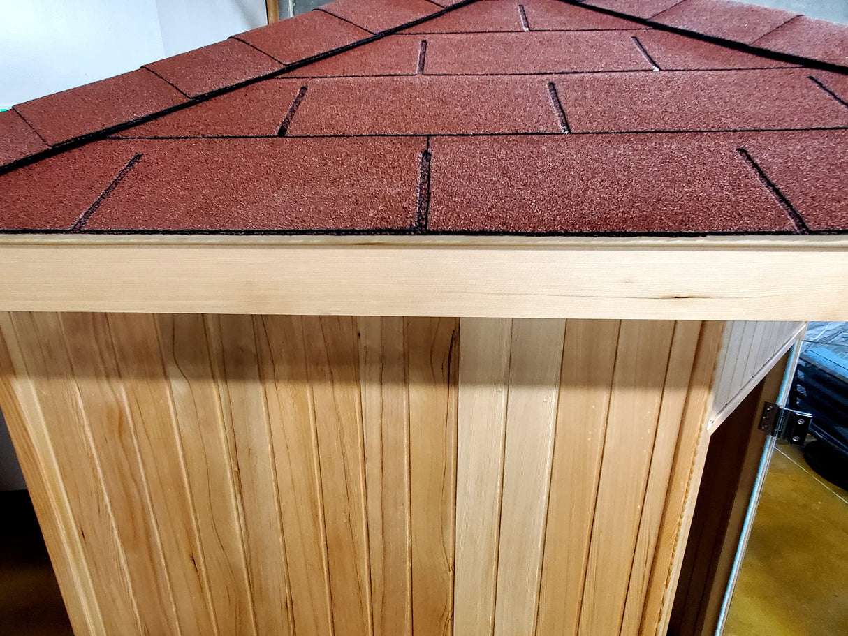 Canadian Hemlock Outdoor Triple Bench Wet or Dry Traditional Swedish Steam Sauna SPA with 9KW Heater Generic