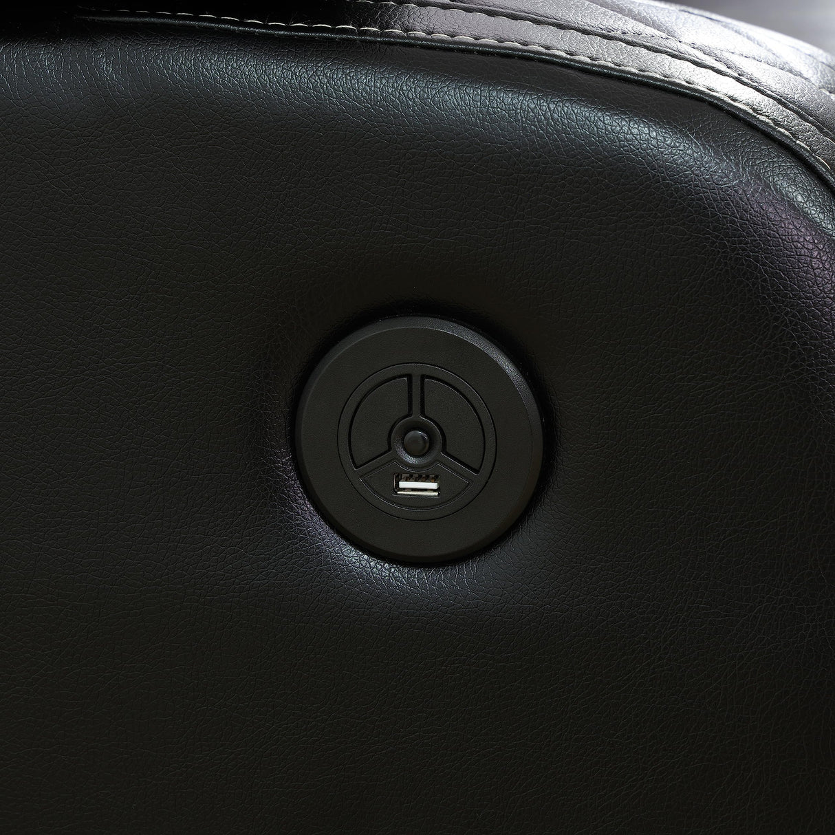 SIENWIEY Power Recliner Sectional Sofa Set for Living Room Furniture,Leather Reclining Sectional Couch with Loveseat Recliner,Leather Sofa Couch with LED Lights/Storage/Cup Holders/Charging Port,Black SIENWIEY