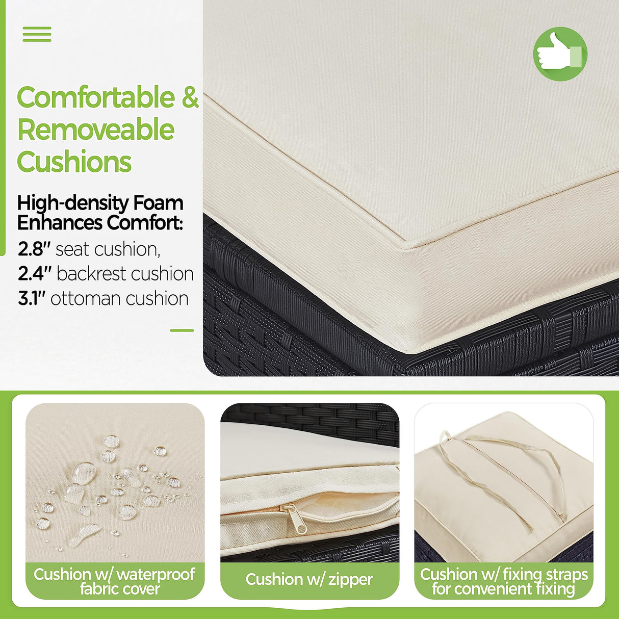 Yaheetech 9-Piece Patio Dining Sets Outdoor Space Saving Rattan Chairs with Glass Table, Wicker Patio Furniture Sets Outdoor Sectional Conversation Set with Removeable Cushions, Black Yaheetech