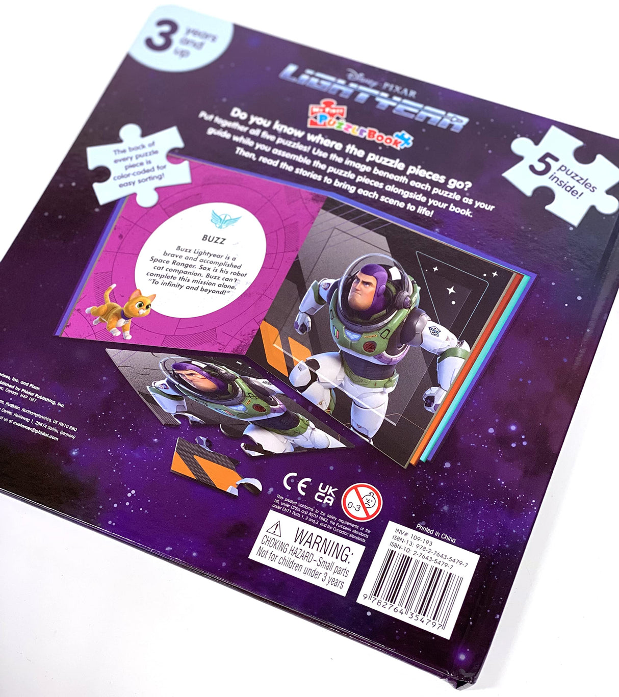 Disney / Pixar Lightyear My First Puzzle Book - Jigsaw Puzzles for kids, 10-page board book, 5 puzzles to enjoy Phidal