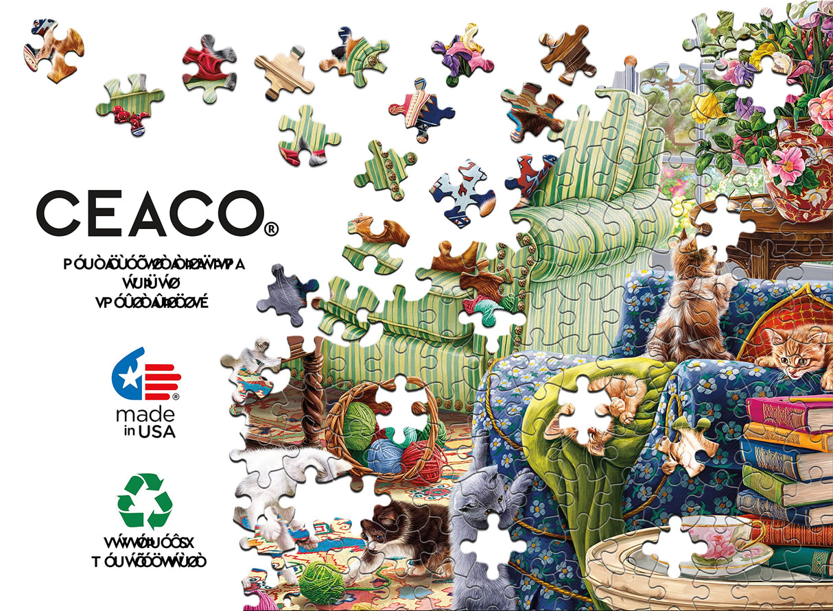 Ceaco - Paws Gone Wild - Kitty Chaos - 500 Piece Jigsaw Puzzle Ceaco