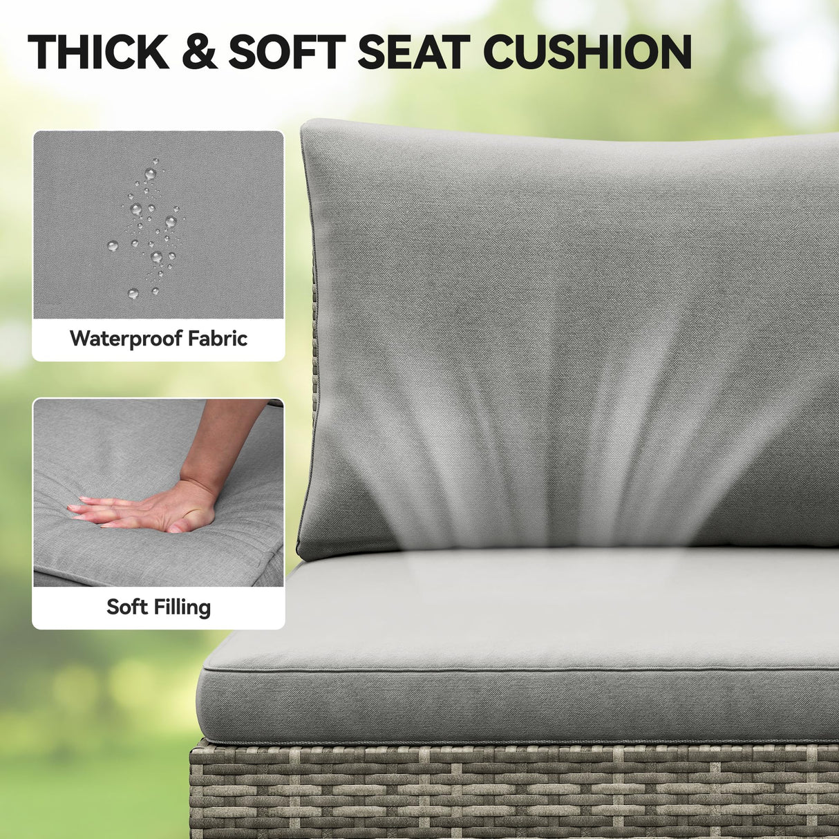 YITAHOME 6-Piece Patio Furniture Set, All-Weather Wicker Outdoor Sectional Sofa with Lift-Top Table & Ottoman, Patio Conversation Set for Deck, Backyard, Porch - Gray Gradient YITAHOME