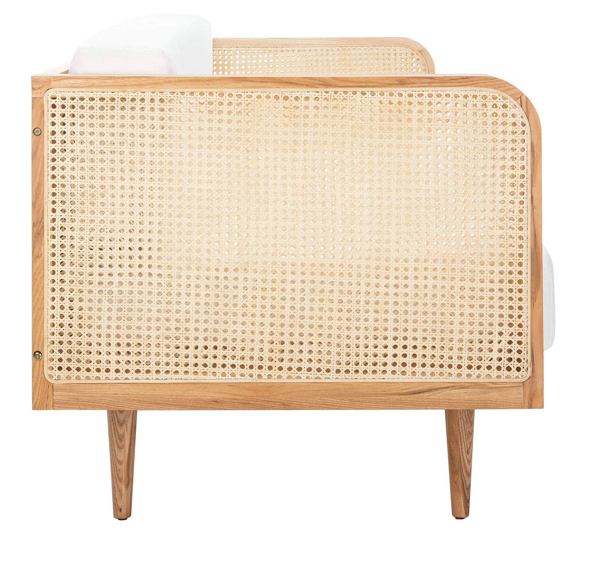 Safavieh Couture Helena French Mid-Century Natural and Beige Rattan Daybed, Single Extra Large Safavieh
